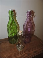 Vintage Color Glass Bottles with Swing Top Stopper