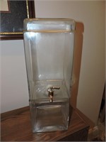 Vintage Glass Beverage Dispenser with Spigot