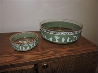 Vintage Jennette Glass Wedgwood Hellenic Bowls