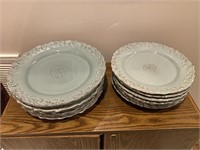 Vintage Embossed Stoneware Plates
