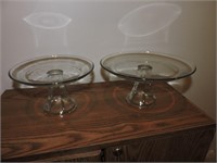 2 Footed Glass Cake Stands