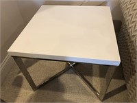 Art Deco Composite & Chrome Base Side Tables