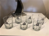 Vintage Set of 6 Nautical Glasses