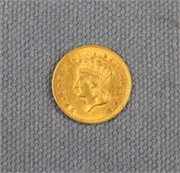 1856 Indian Princess Gold Dollar Coin, Slanted 5