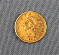 1899 S $5 Liberty Half Eagle Gold Coin