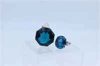 London Blue Topaz Ring and Large pendant