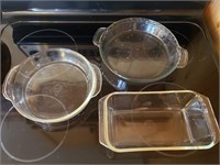 Pyrex dishes.