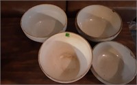 (4) Antique White Stoneware Bowls