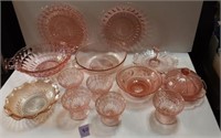 Large Lot of Pink Depression Glass Bowls