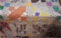 Vintage Quilt - some staining - approx 80" x 126"