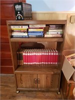 Bookshelf with books.