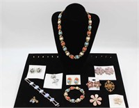 Assorted Floral Vintage Costume Jewelry
