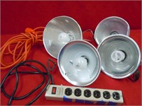 4 CLIP LAMPS CORD POWER PLUG