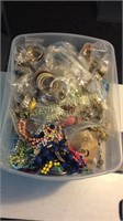 61 lbs. of Costume Jewelry with tote and lid