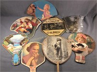 Variety of advertisements paper fans