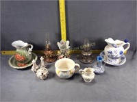 Porcelian Pitchers, lanterns, & cup
