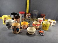 Assorted collectible cups & glasses