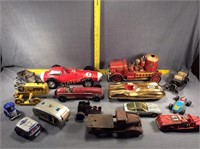 Vintage toy cars, trucks and tractor