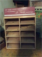 LaFrance wooden stocking display case
