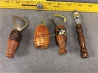 Wood handled bottle openers