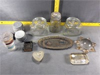 Glass jars & paper weights