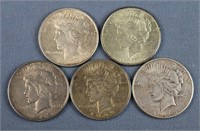 (4) Peace Silver Dollars, See Description