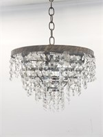 Vintage crystal and metal chandelier as is
