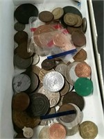 Coin collection in box 1820 onward