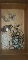 Box of costume jewelry - some may be sterling