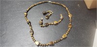 Tiger's eye necklace/bracelet/earring set