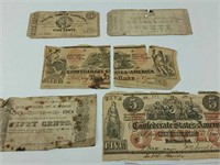 Collection of genuine CONFEDERATE currency