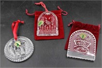 3 Waterford Christmas Ornaments