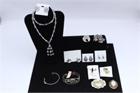 Assortment of Costume Jewelry & Sterling Bracelets