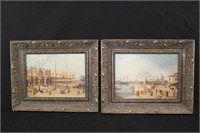Pair of Old Prints in Ornate Frames