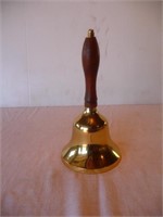 Brass school bell 9" tall
