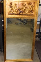 Large Wall Mirror with Scene at Top