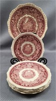 Mason's Vista Pink Plates 6pc