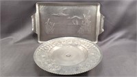 Silver-Plated Platter & Plate 2pc