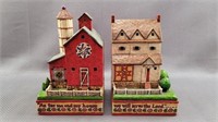 Jim Shore House & Barn Bookends