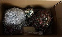 Christmas Items, 1 Ceramic Tree, 2 Tinsel Trees,