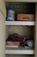 All items in closet on for shelves, and.