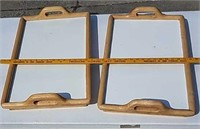 2 Wooden Lap Trays w/handles and folding legs,
