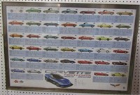 1953-2009 Framed Corvette Poster