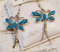SS Turquoise Dragonfly. Earrings
