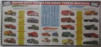 Vintage Framed GMC Trucks Dealership Poster
