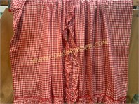 Red & white gingham country curtains