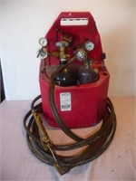 Harris acetylene gauges and torch with tanks
