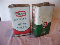 Texaco and B/A oil tins