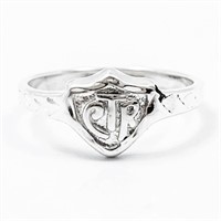 Sterling Silver "CTR" Signet Band Ring