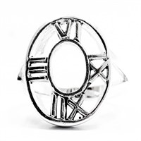 Handwrought Silver Roman Numerals Cutout Ring